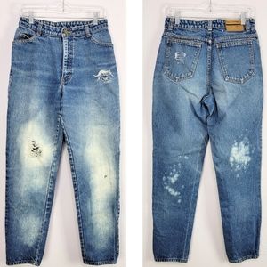 Vintage GAP High Rise Distressed Straight-leg Bleach Jeans Size 11/12 28"
